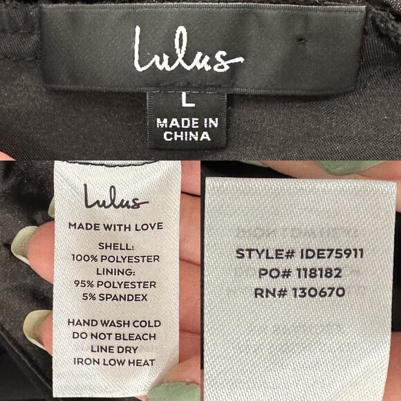 Lulus Dreamy Romance Backless Strappy High Slit Maxi Dress in Black Women's Sz L - Picture 3 of 16